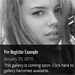 Pre-register for galleries